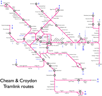 Cheam Olympic Bid - Cheam and Croydon Tramlink Routes